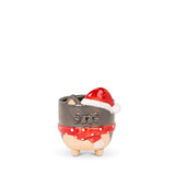 CACHE POT CHAT AVEC BONNET DE NOEL