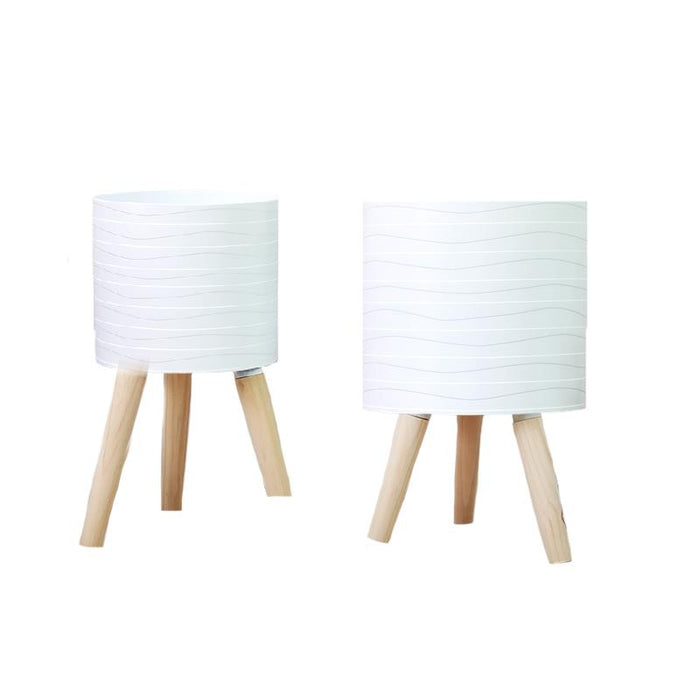 CACHE POT SUR PIED - BLANC