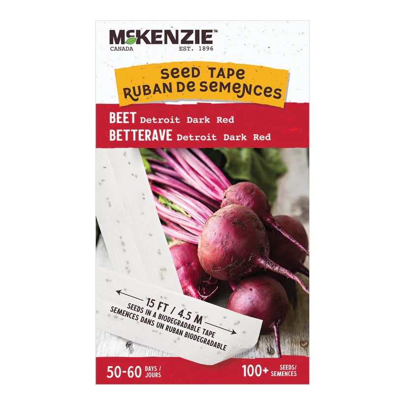VEGETABLE SEEDS: BEET - DETROIT DARK RED ON TAPE