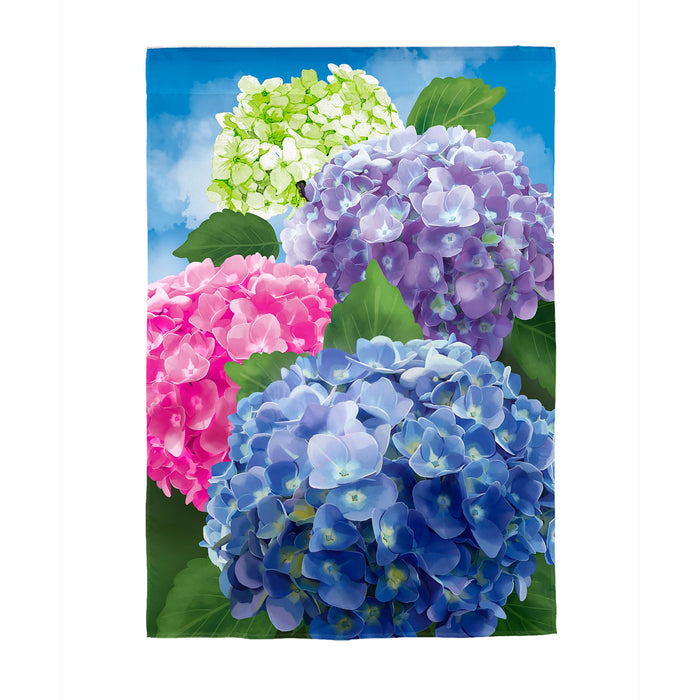 DRAPEAU DÉCORATIF - HYDRANGÉES MULTICOLORES