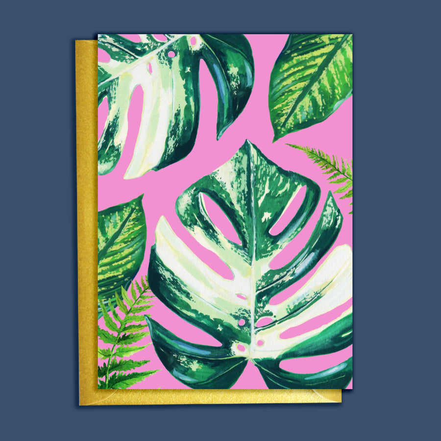 CARTE DE VOEUX - PLANTES D`INTERIEUR CHEESEPLANT