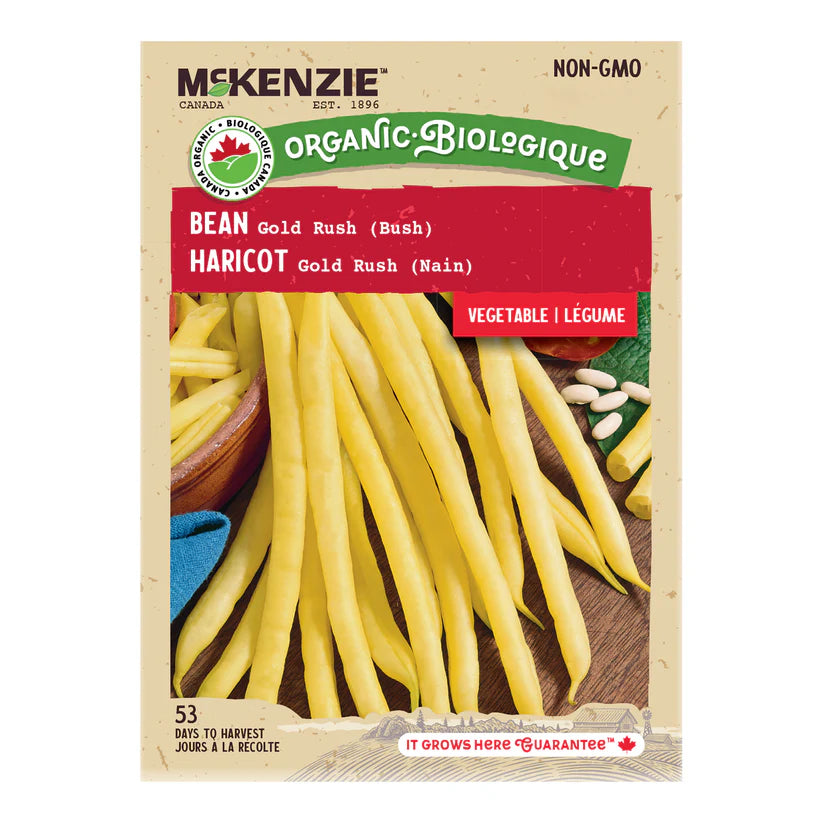 ORGANIC VEGETABLE SEEDS: BUSH BEAN GOLD RUSH