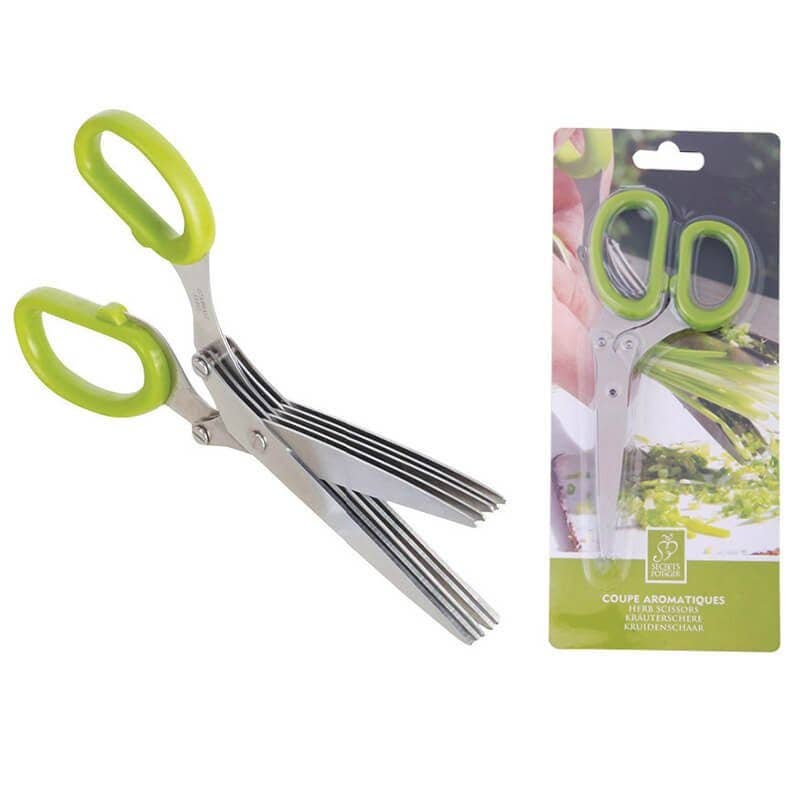 CISEAUX À HERBES SUR BLISTER EN ACIER INOXYDABLE VERT