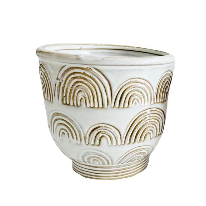 CACHE-POT ARC-EN-CIEL BLANC