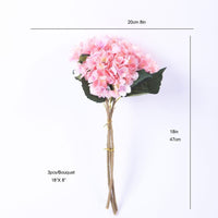 ARTIFICIAL HYDRANGEA BOUQUET PINK BEVERLY SET OF 3 DECORATIVE ARTIFICIAL FLOWERS