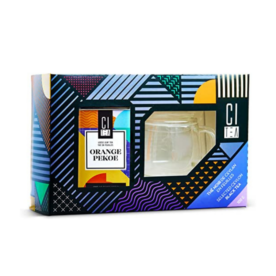 CADEAU THÉ ORANGE PEKOE AVEC TASSE INFUSEUR PUR AMATEURS