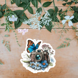 AUTOCOLLANT - APPAREIL PHOTO AVEC PAPILLON