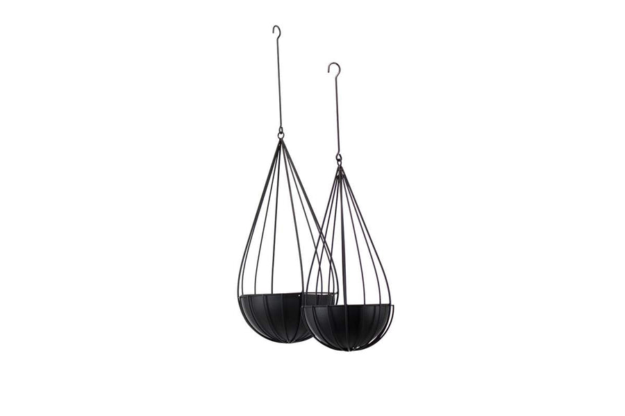 BLACK METAL HANGING POT