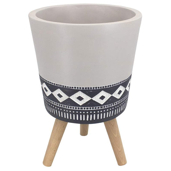 POT SUR PATTE MGO BLANC ET BLEU - 12 PO X 22 PO