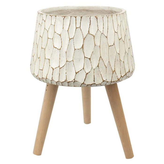 CACHE-POT SUR PATTE MGO BLANC