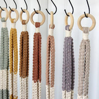 SUPPORT POUR PLANTES EN MACRAMÉ BICOLORE | JARDINIÈRE SUSPENDU D'INTÉRIEUR