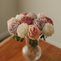 ROSE ANGLAISE ARTIFICIELLE SUR TIGE