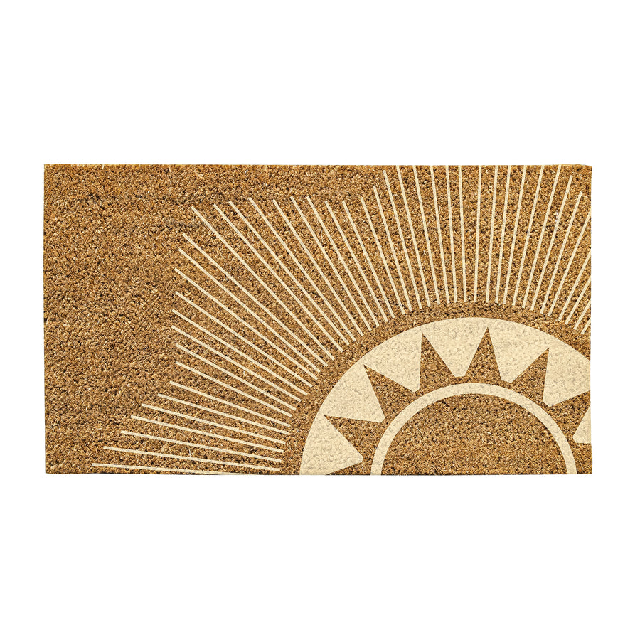 TAPIS EN FIBRE DE COCO - SOLEIL GÉOMÉTRIQUE