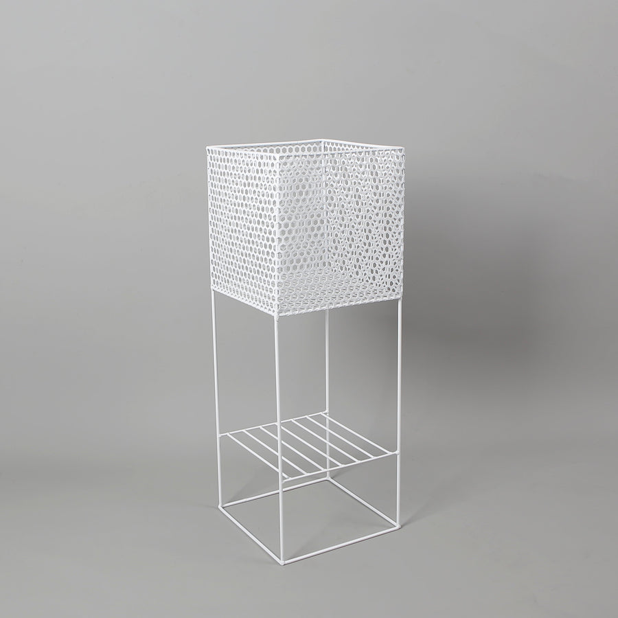 PLANTEUR SURÉLEVÉ EN MÉTAL BLANC POUR PLANTES INTÉRIEUR