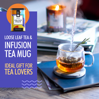 CADEAU THÉ ORANGE PEKOE AVEC TASSE INFUSEUR PUR AMATEURS