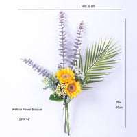 BOUQUET FLEURS ARTIFICIELLES ETE CHALEUREUX RUSTIQUE INTEMPOREL 26X14 DECOR MODERNE