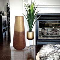 VASE EN LAITON SUR PIED ARTIPLANTO DÉCORATION INTÉRIEURE ARTISANALE EXCEPTIONNEL