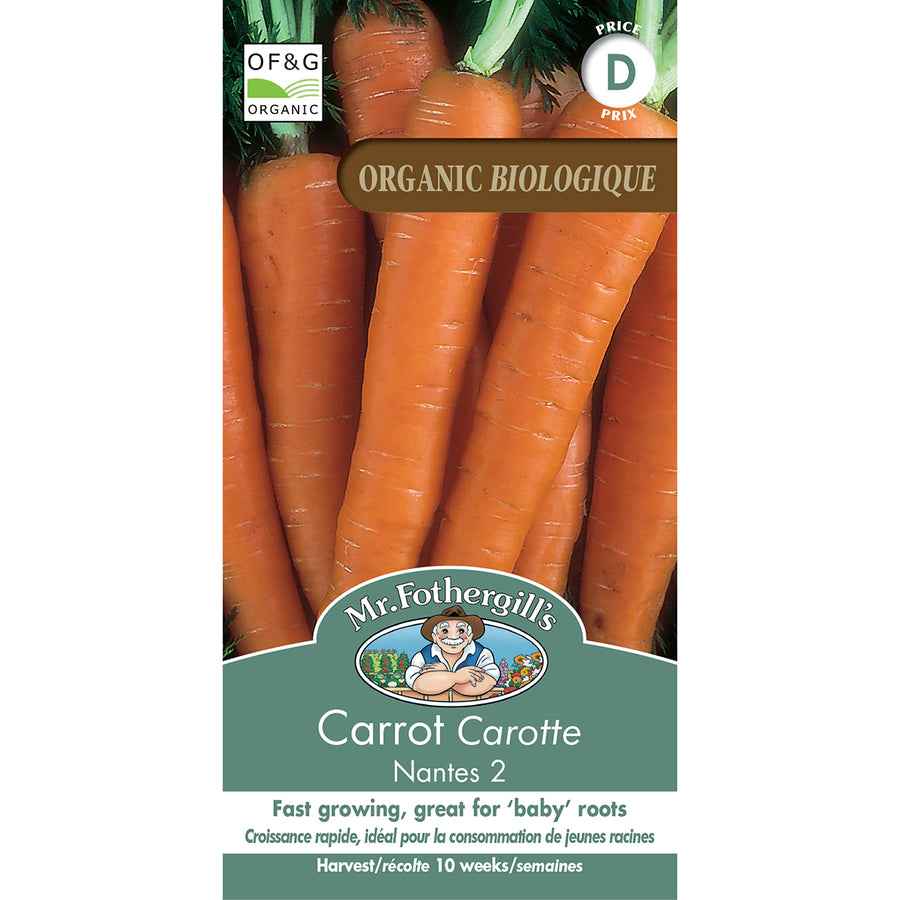 ORGANIC VEGETABLE SEEDS: CARROT - NANTES