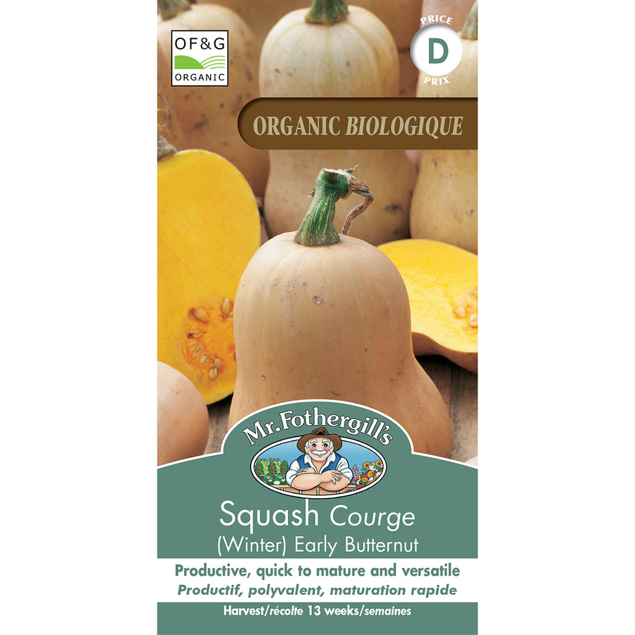 SEMENCES DE LEGUMES BIO: COURGE - WINTER EARLY BUTTERNUT