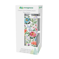 GOBELET À MOTIF FLORAL, DOUBLE PAROI EN ACIER INOXYDABLE