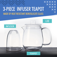 THEIERE VERRE INFUSEUR 600ML IDEALE AMATEURS DE THE DURABLE
