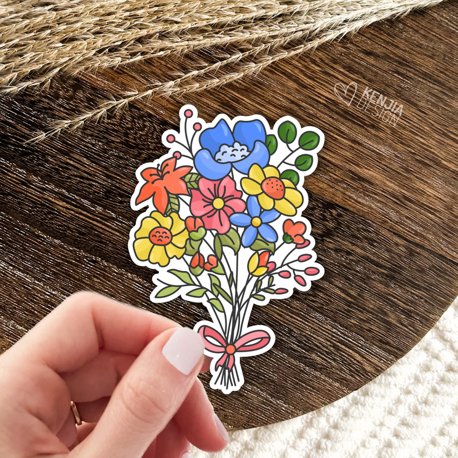 AUTOCOLLANT - BOUQUET DE FLEURS SAUVAGES