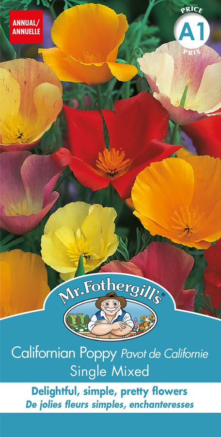 SEMENCES DE FLEURS: PAVOT DE CALIFORNIE - SINGLE MIXED