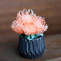 FAUX FLOWER BOUQUET IN POT RUSTIC INTERIOR DECORATION