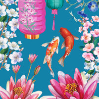 CARTE VIERGE DECORATIVE JAPONAISE AVEC ACCENTS DORÉS
