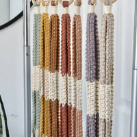 SUPPORT POUR PLANTES EN MACRAMÉ BICOLORE | JARDINIÈRE SUSPENDU D'INTÉRIEUR