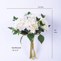 ARTIFICIAL WHITE HYDRANGEA BOUQUET REFINED BEDROOM DECOR RUSTIC FARMHOUSE STYLE