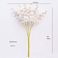 ARTIFICIAL WHITE ORCHID BOUQUET FOR LIVING ROOM HOME DECOR 42 INCHES