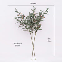 BOUQUET BRINS OLIVIER ARTIFICIEL ENSEMBLE 3 DECOR RUSTIQUE INTERIEUR ESTHETIQUE