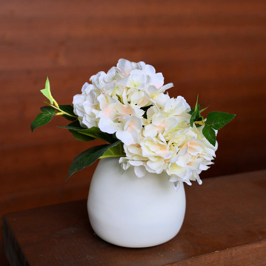 ARTIFICIAL WHITE HYDRANGEA BOUQUET REFINED BEDROOM DECOR RUSTIC FARMHOUSE STYLE