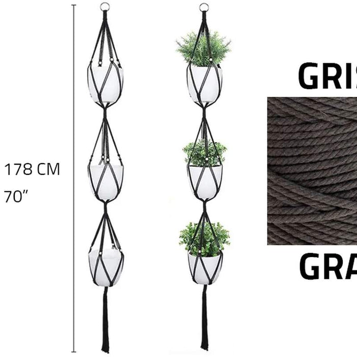 SUPPORT MACRAMÉ POUR PLANTE - 70 PO