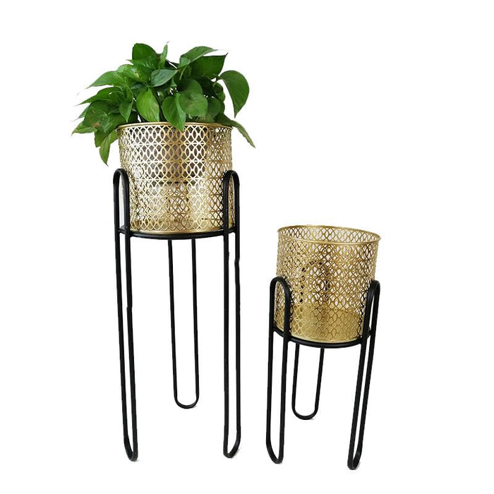 POT MÉTALLIQUE SUR PIED