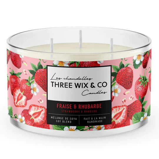 CHANDELLE - FRAISE ET RHUBARBE