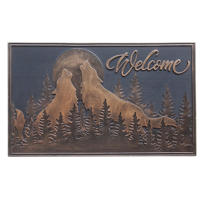 TAPIS D'ENTRÉE BIENVENUE - LOUPS
