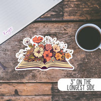 AUTOCOLLANT - LIVRE OUVERT VINTAGE