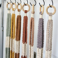 SUPPORT POUR PLANTES EN MACRAMÉ BICOLORE | JARDINIÈRE SUSPENDU D'INTÉRIEUR