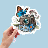 AUTOCOLLANT - APPAREIL PHOTO AVEC PAPILLON