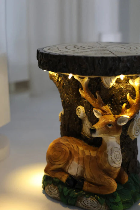 STATUE D'ÉLAN SOLAIRE SUR PIED POUR PLANTE