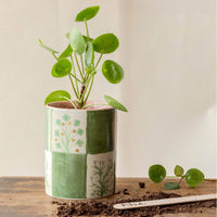 CACHE-POT - MOTIF DE PLANTES