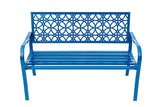 BANC DE JARDIN EN ACIER - BLEU LAGOON