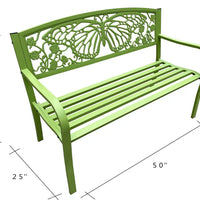 BANC DE JARDIN EN MÉTAL - VERT