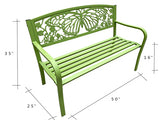 BANC DE JARDIN EN MÉTAL - VERT