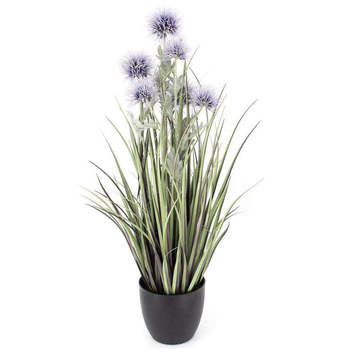 GRAMINÉE CHARDON ARTIFICIELLE EN POT - 35 PO