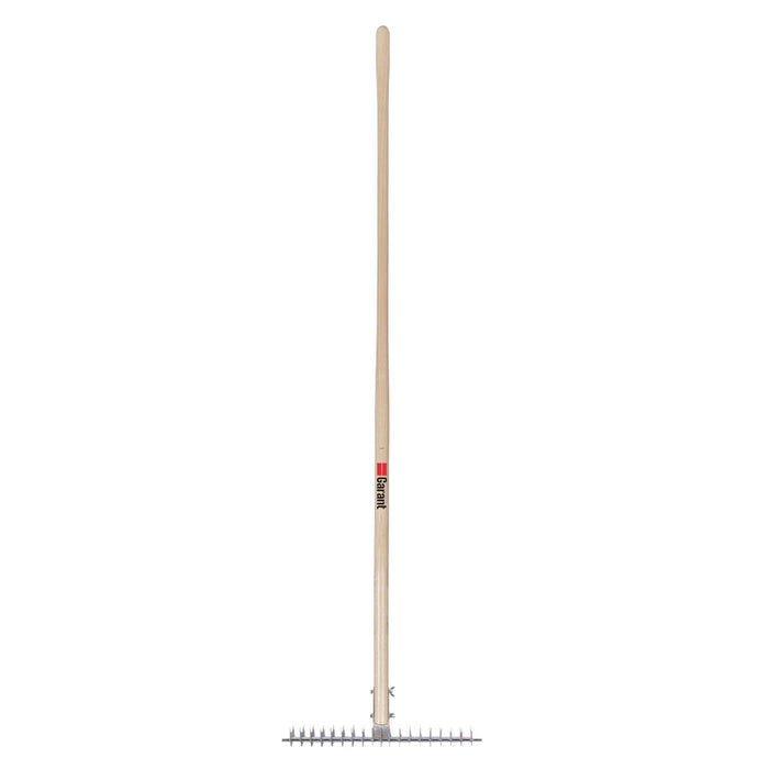 RATEAU À DECHAUMER 19 DENTS, MANCHE EN BOIS DUR