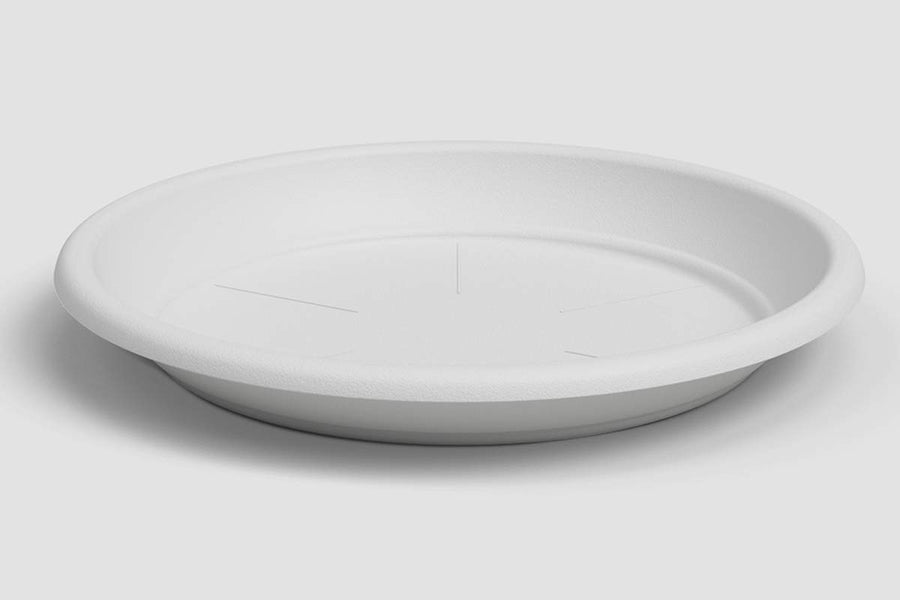 ROUND WHITE PLASTIC SAUCER - 26IN X 4IN