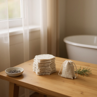 POCHETTE DE SAVON EXFOLIANTE EN COTON ET LIN NATURELS